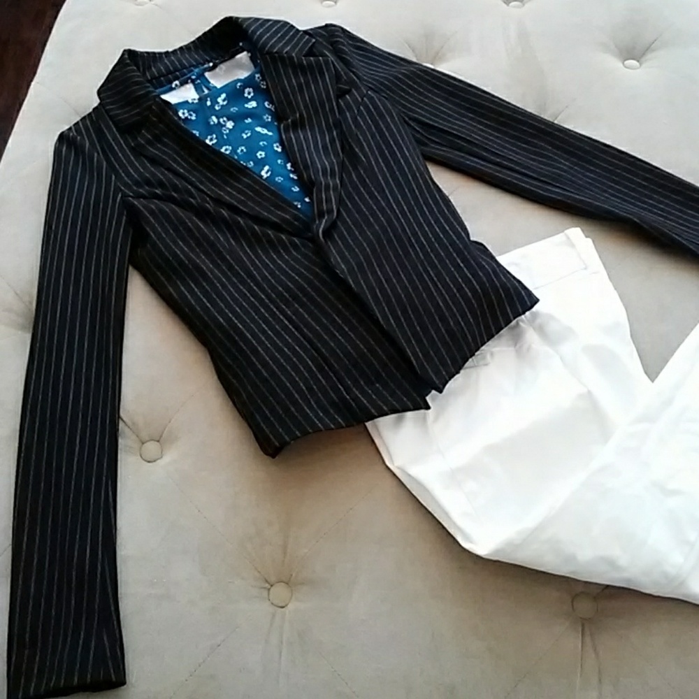 Sleek black striped blazer